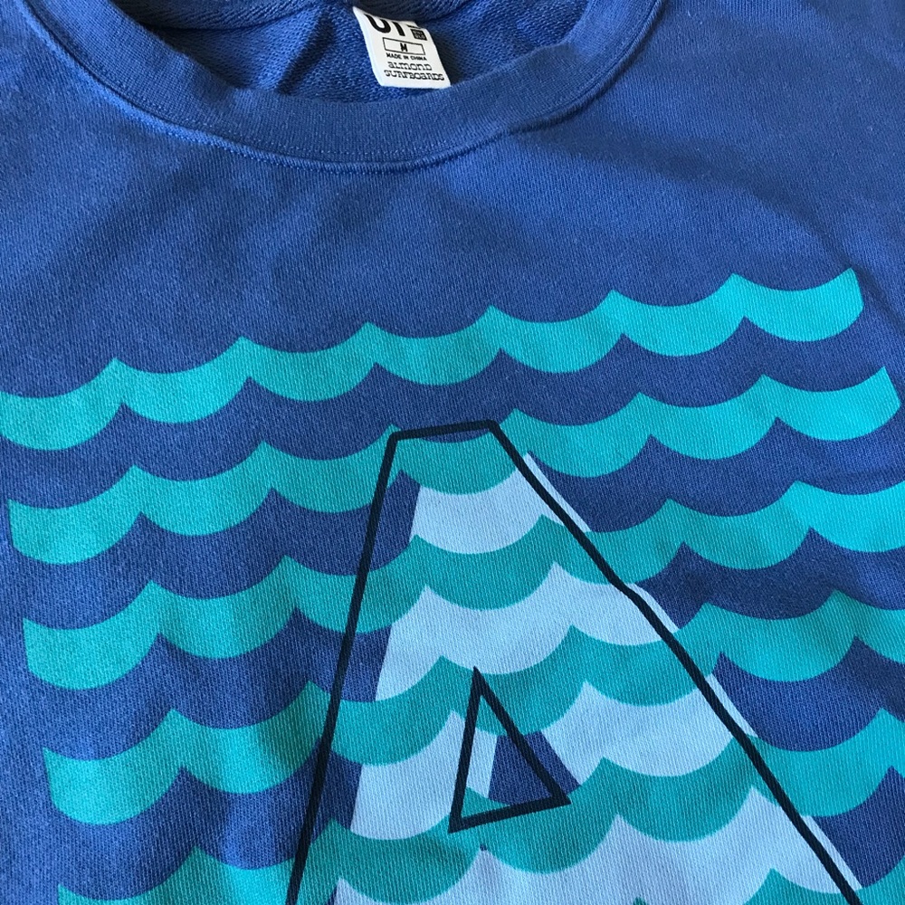UNIQLO - Blue/Green (M) Letter A Crewneck